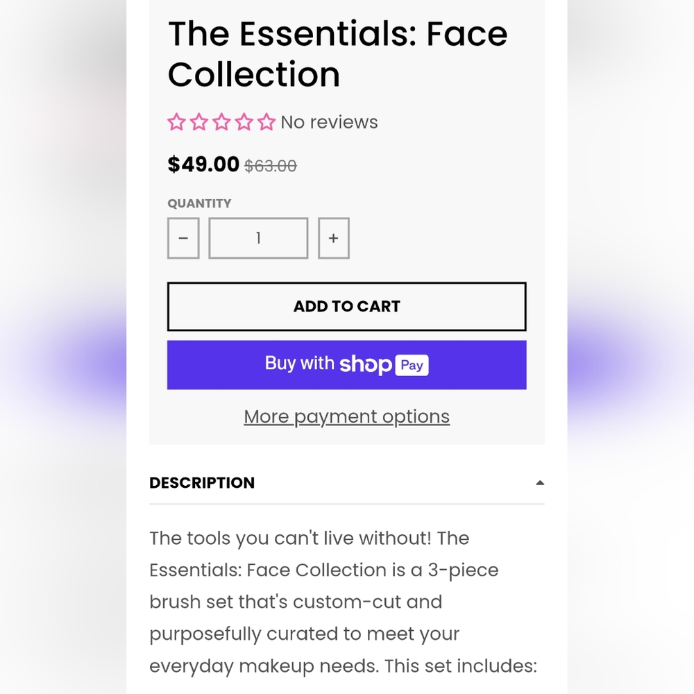 5/75$    HALF CAKED The Essentials: Face Collection 3 Piece Brush - Picture 3 of 14